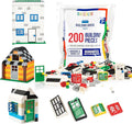 Barcaloo 200 Piece Windows, Doors, and Roof Tops Building Bricks Play Set, 7 Classic Colors, Includes Windows, Doors, and Roof Pieces, Classic Colors