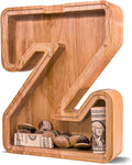 Wooden Letter Piggy Bank for Kids Larger Letter Piggy Bank for Boys and Girls Personalized Piggy Bank Initial Coin Bank Wood Kids Money Bank for Birthday and Festival