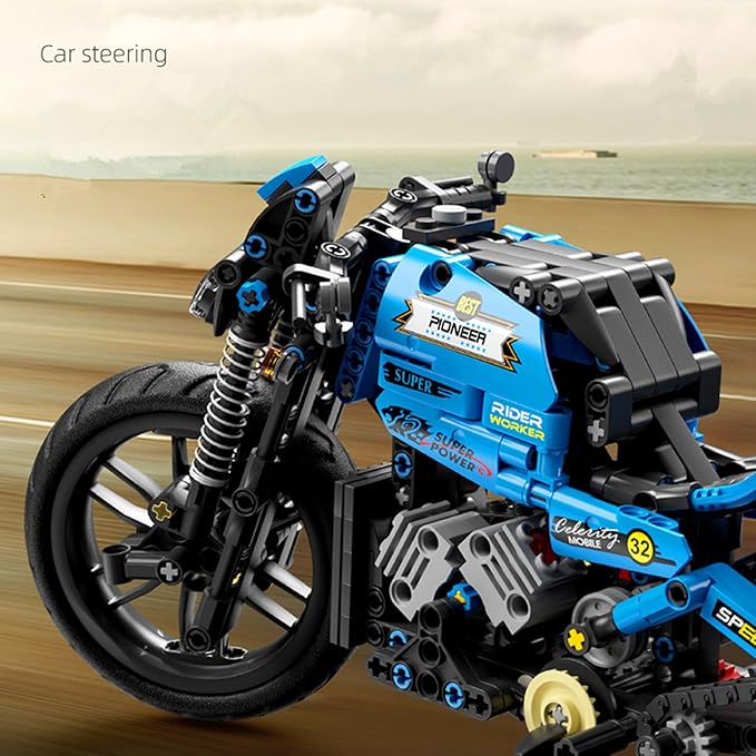 Techno-Mechanical Motorcycle Building Blocks Set, STEM Education Learning Toys, Creative DIY Racing Blocks, Collectible Models, Surprise Gift for Children 8-14 Years Old 469 Pcs