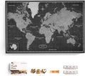 Canvas World Map with Cork Pin Board - English Lettering - Decorative Wall Decoration for All Rooms - Canvas Pictures with World Map Motif (150x100 cm, Pattern 7)