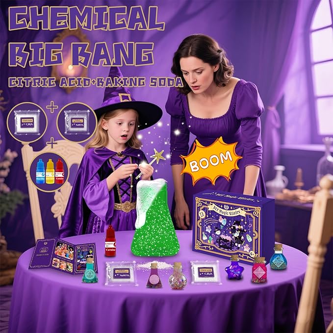KIDDYCOLOR Magic Potion Kit for Kids - 22 Mixed Fairy Potion Bottles, Art Craft & Decoration Toys for Girls Ages 6 7 8 9 10 12+ Year Magical Workshop Kit for Boys Girls Birthday Party Gift, Christmas