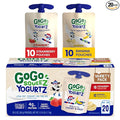 GoGo squeeZ yogurtZ Variety Pack, Strawberry & Banana, 3 oz (Pack of 20), Kids Snacks Made from Real Yogurt and Fruit, No Fridge Needed, Gluten Free, Nut Free, Recloseable Cap, BPA Free Pouches