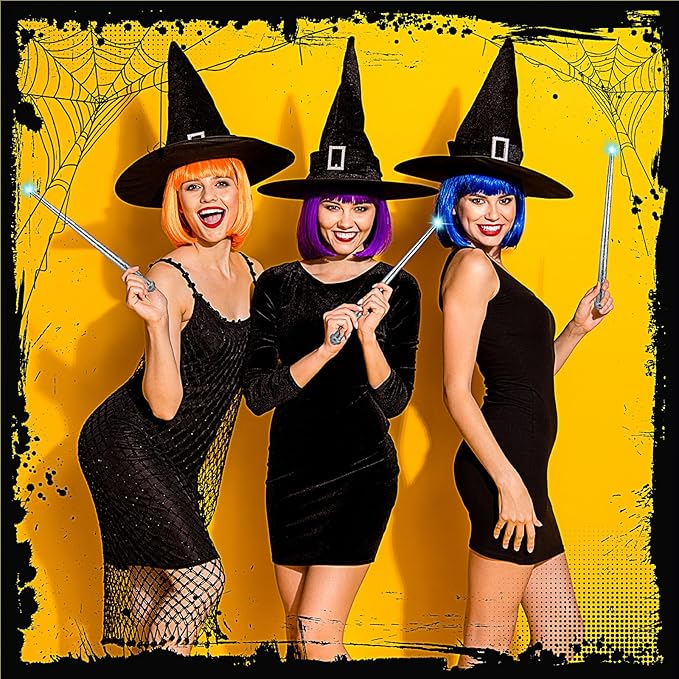 Sumind 4 Pieces Light up Wand Magic Light and Sound Toy Wizard Wands, Illuminating Witch Wand, Costume Accessory for Halloween Cosplay Birthday Party Favors(Silver)