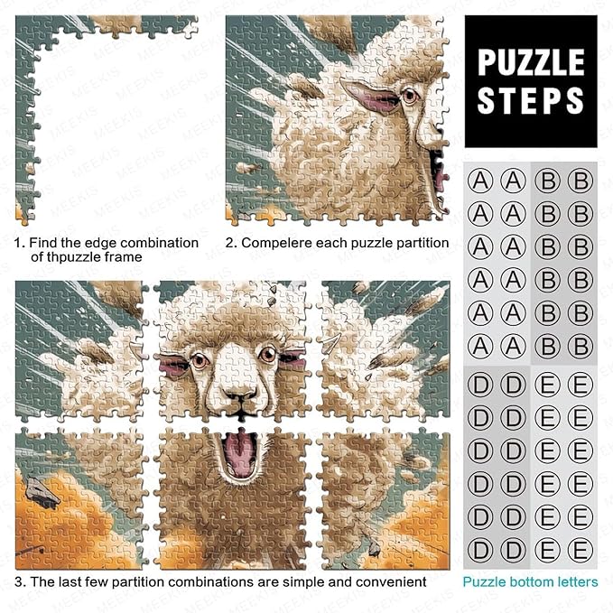 Sheep for Adults Fun 1000 Pieces 3D Animal Thickened Wooden Jigsaw Puzzle Toy Intellectual Game Stress Relief Toy Education Game Home Decoration Challenge Educational 1000pcs (75x50cm)