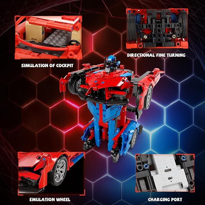 2 in 1 Remote Control Racing Car Building Blocks, Compatible with Lego STEM Toy Building Toys 694 PCS, Gifts Toys for Age 6-12 Years Old Kids Boys