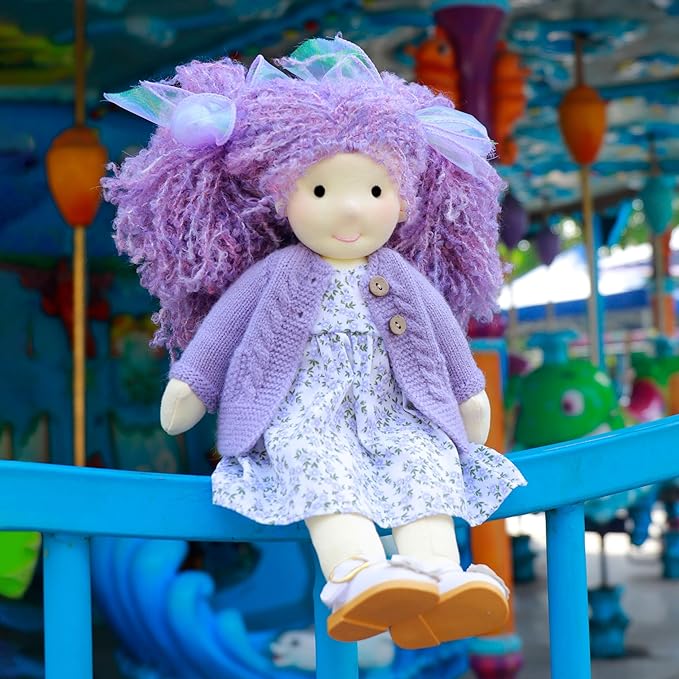 BlissfulPixie Handmade Waldorf Collect Rag Doll Birthday Present with Exquisite Box - Aurora 12"