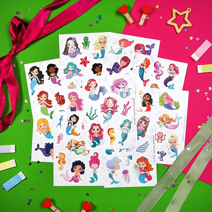 BulbaCraft Mermaid Stickers for Girls, Mermaid Decals for Laptop, Cups, Water Bottles, Gifts for Women & Men