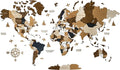 Wooden World Map 3D Art Large Wall Decor - Size (M, L, XL) Any Occasion Gift Idea - Wall Art For Home, Kitchen or Office