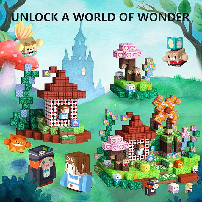 GobiDex 100PCS Magnetic Blocks Building Toys for 3+ Years Old Girls Boys, Game-Based Build MagWonder with Sensory Construction Set, Birthday Gifts for Kids（1inch）
