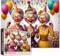Three Grandma Jigsaw Puzzle 1000 Pieces for Adult Birthday Party Puzzles for Challenging Family Activity Games DIY Handwork Elderly Lady Art Puzzle Home Wall Decoration Unique Gifts 20x27 Inches