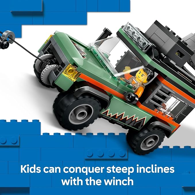 LEGO City Off-Road 4x4 Mountain Truck Toy - Building Toy Set for Kids, Boys and Girls, Ages 6+ - Fun Gift Idea for Birthdays and Holidays - with Adventurer Minifigure and Accessories - 60447