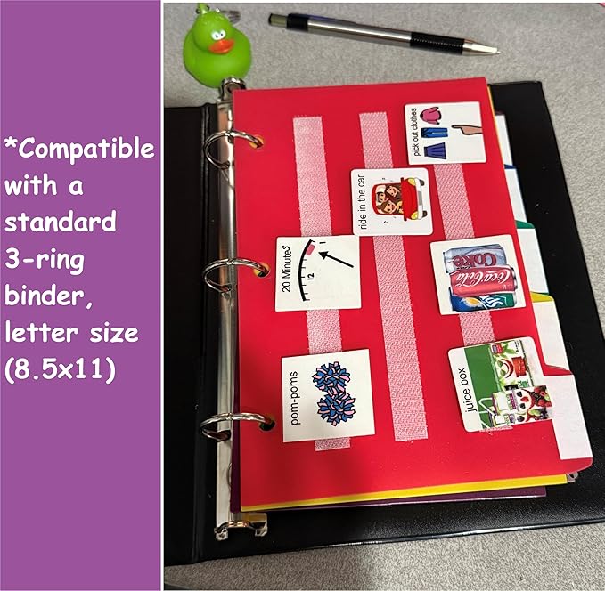 Smile4autism Large 8.5x11” Tools Perfect to Keep Your Loose Visual Picture Cards Organized. Autism, ABA, ADHD, Language & Apraxia Aspergers