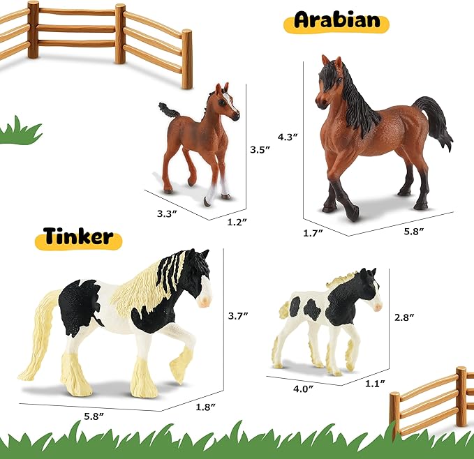10PCS Horse Figurine Set Realistic Horse Figure Toys for Toddlers Educational Gift for Kids Perfect Party Favors Animal Figure Learnig Toys