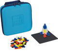 PLUS PLUS Building Set with Travel Case, 3D Open Ended Stem Toy for Kids, 100 Mini Interlocking Pieces, 1 Baseplate - Glow Mix