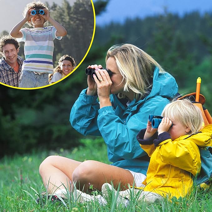 ESSENSON Binoculars for Kids Toys Gifts for Age 3-12 Years Old Boys Girls Kids Telescope Outdoor Toys for Sports and Outside Play Hiking, Bird Watching, Travel, Camping, Birthday Presents (Set of 2)