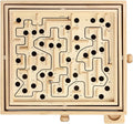 STERLING Wooden Labyrinth Marble Maze Game, Large 12.75" x 11.5" Tilt Maze Game Board with 60 Waypoints and Marble Balls Included, for Kids and Adults 6 Years and Up