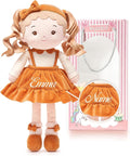 LeyaDoll Personalized Soft Baby Doll (16''), My First Birthday Gift for 1 Year-Old Girls Baby Rag Doll Plush Toys for Toddler Kids Infants -Autumn and Winter Christmas Special -Daydream-Maple-Girl