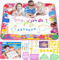 Bemece Water Doodle Mat, Writing Color Doodle Mat with Magic Pens & Stamps, Aqua Magic Doodle Mat, Educational Toys for Boys and Girls 3 4 5 6 7 Years Gift
