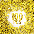 100 Piece Yellow Bricks Bulk, 12 Size Classic Building Blocks, Compatible With Lego Parts and Pieces