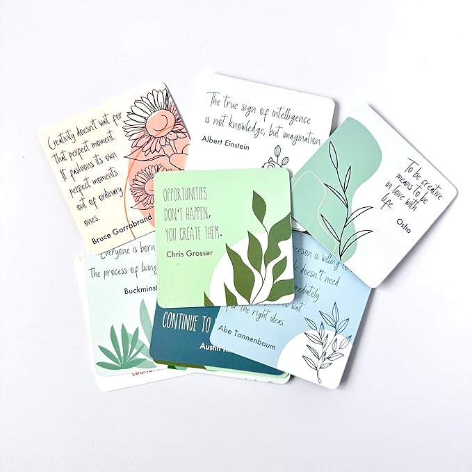 40 Creativity Quotes to Inspire Your Imagination – Creativity Cards – Daily Inspiration Cards with Famous Creative Quotes for Writers, Students & Teams