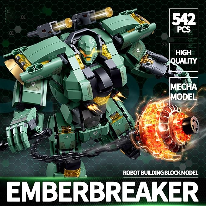 LQPFBSM Transforming Mech Robot Building Block Sets,Destroy Warrior City Action Mechs Model Kit Toys Gift for Adults and Kids Boys 6 7 8 10+ 542 Pieces