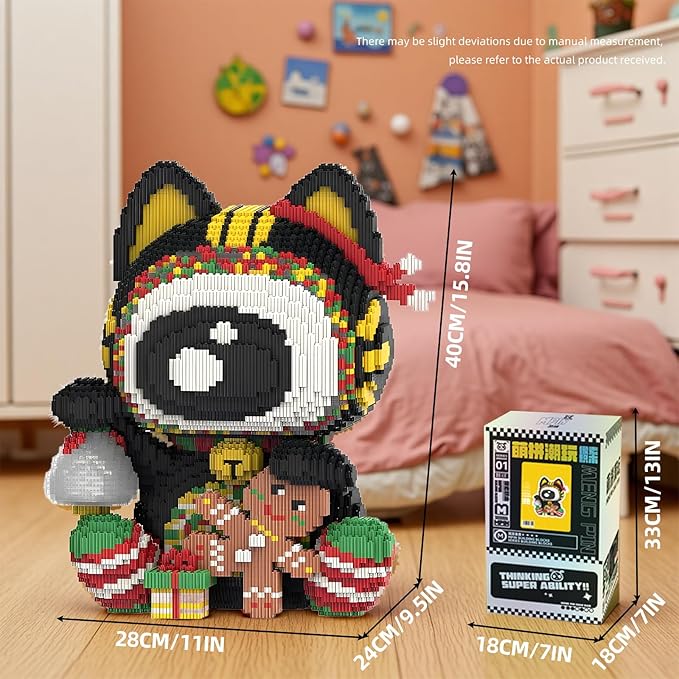 Lucky Cat Micro Building Blocks Set Laegr Animal Model Kits Toys Gift for Adult and Kids 7203 Pieces