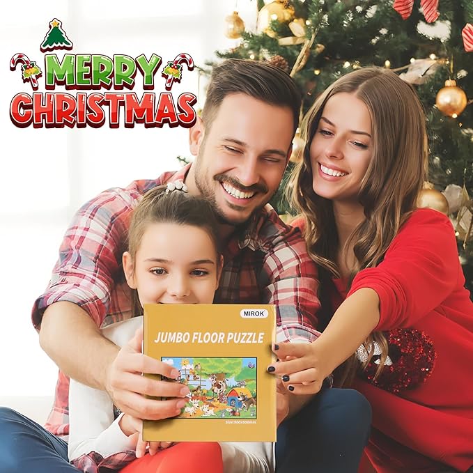 Jumbo Floor Puzzle for Kids, Large Jigsaw Puzzles 48 Piece for Kids Ages 3-5,Preschool Learning & Education Toys, Gifts for 4-8 Year Old Boys and Girls (Farm Human)