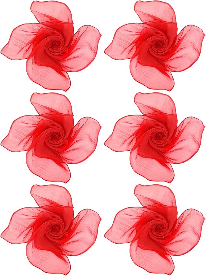 Boao 6 Pieces Chiffon Scarf 1950s Square Neck Head Scarfs Vintage Soft Polyester for Women Lady