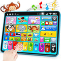 Trilingual Learning Toy Tablet with Music & Sound, Montessori Speech Musical Therapy Toys, Gifts for Boy, Girl, Baby, Toddler, for Age 1, 2, 3 Year Old (12-18 Months)