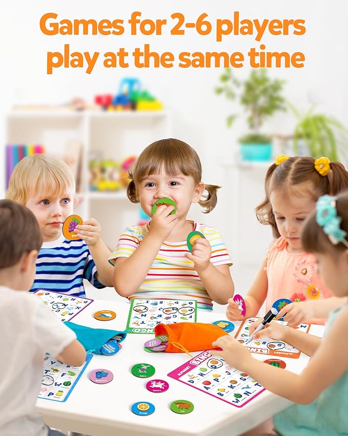 Coogam Alphabet Bingo Game, ABC Letter Learning Matching Board, Color Pattern Recognition Activity, Early Educational Gift Toys for Preschool 3 4 5 Year Old Kids