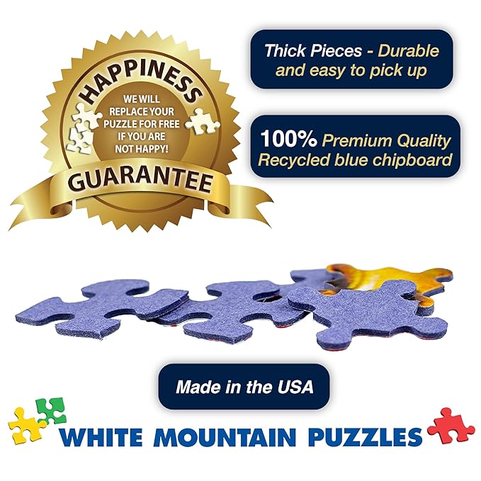 White Mountain 1000 Piece Puzzle Fun Collage Jigsaw Puzzles Gift for Adults Family and Grandparents - Dad Jokes
