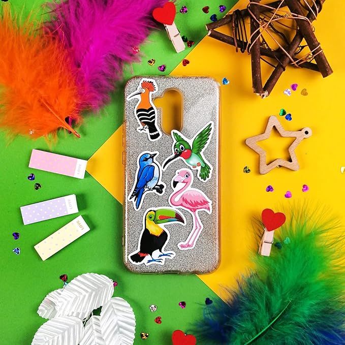 BulbaCraft 100Pcs Bird Stickers, Bird Party Favors, Parrot and Hummingbird Stickers, Gifts for Women & Men