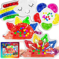 3 -Pack Color Sorting Sensory Toys for Toddlers Ages 3+ Montessori Travel Toys Calm Down Toy for Preschool | Flower, Porcupine, Cloudy Rainbow Color Matching Activities Gift Ready for Boys Girls B-Day