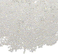 Iridescent Glass Tiny Bubble Beads, 1.0-1.5mm 10g No Hole Micro Mini Round White Transparent Water Droplets Beads - Applications: for Resin Filler, Nail Art, Dollhouse Bath Tub