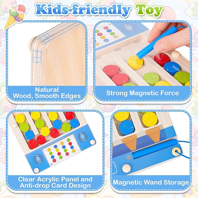 Montessori Wooden Sensory Autism Toys: 4 5 6 Year Old Girl Boy Birthday Gifts | Toys for 4-5-6-7 Year Old Boys Girls, Magnetic Puzzles for Kids Ages 4-7, Preschool Educational Learning Autistic Toy