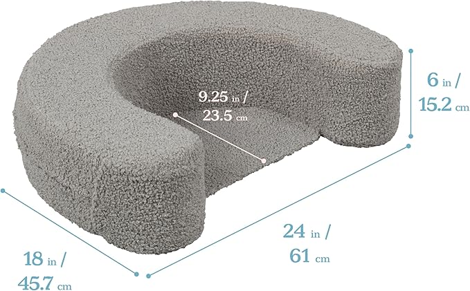 ECR4Kids SoftZone Sit-Up Support Ring Baby Essentials, 24" L x 18" W x 6" H, Grey