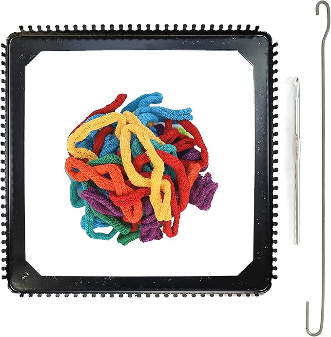 Friendly Loom Potholder Pro Weaving Kit | 10”x10” Sturdy Metal Loom and Quality Cotton Weaving Loops | Complete Kit to Weave 2 Large, Durable Potholders | Made in The USA