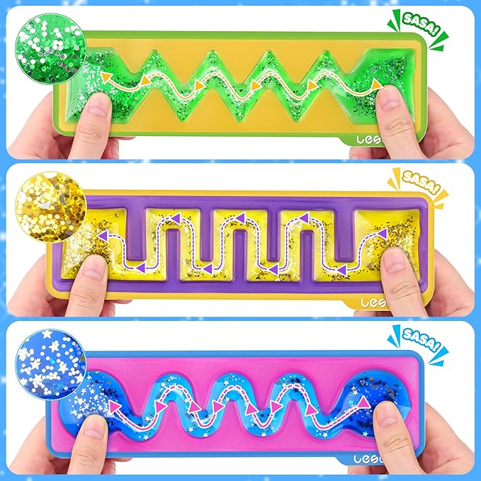 Squishy Toys Sensory Fidget Toys for Kids: Sensory Toys for Autism ADHD - Sensory Fidget Toys Filled with Colorful Goo - Autism Calming Tools 3 Pack in Classroom Office Travel