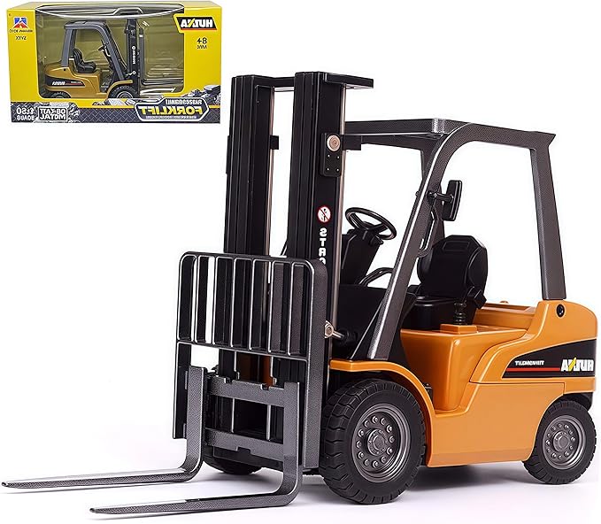Forklift Truck Toy with Moveable Joint, 1:50 Scale Diecast Warehouse Lifting Vehicle for Kids, Forklift Toy, Alloy Fork Truck Model Toy for Kids Play, Collection or Decorative Ornament