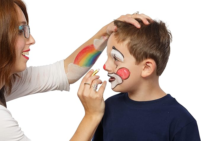Dress Up America Face Paint Crayons - Non-Toxic Face Painting Kit for Kids and Adults - 12 Face and Body Paint with Artbook & Easy To Follow Designs - Face Painting Kit Made in Taiwan
