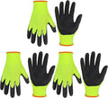 HANDLANDY 3 Pairs Kids Gardening Gloves Latex Free, Nitrile Coated Children Toddler Garden Yard Work Gloves for Little Girls Boys (Size L, Black-Green)
