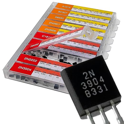 EEEEE 10 Kinds 250pcs Assorted Type TO92 Transistors PNP NPN Bipolar Power Transistor Assortment Kit with A1015 BC327 S8550 2N2907 2N3906 C1815 BC337 S8050 2N2222 2N3904 (250pcs 10 Models)