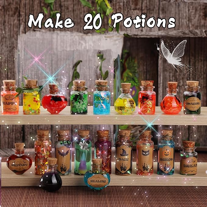 Magic Mystery Potion Kits for Kids, 20 Magic Bottles with Magic Growing Tree, Fun DIY Festive Science Experiment, Unique Stocking Stuffer for Boys Girls Age 6 7 8 9 10 11+Christmas Decorations & Party