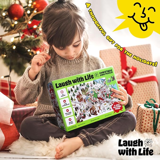 Christmas Joke Puzzle – 72pcs Christmas-Themed Kids Jigsaw Puzzle for Adults, Extra Large Floor Puzzles for Kids Ages 5+, Fun Adult Puzzles & Toddler Educational Toys (24" x 36")