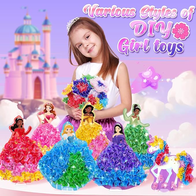ZOOI Poke Art Kits, Arts and Crafts for Kids 4-6, Pretty Pretty Princess Game, Poke in Crafts for Kids Ages 4-8, Birthday Gifts for 4, 5, 6, 7, 8 Year Old Girl Toys Age 6-8 Art Kits