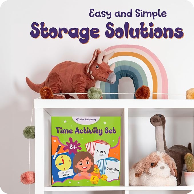 Kids Learning Time Activity Game Set, 53 Piece Set, Interactive Play, 4 Fun Time Based Games, Teaching Clock Kids Learn Time Fast, 3 Levels of Difficulty