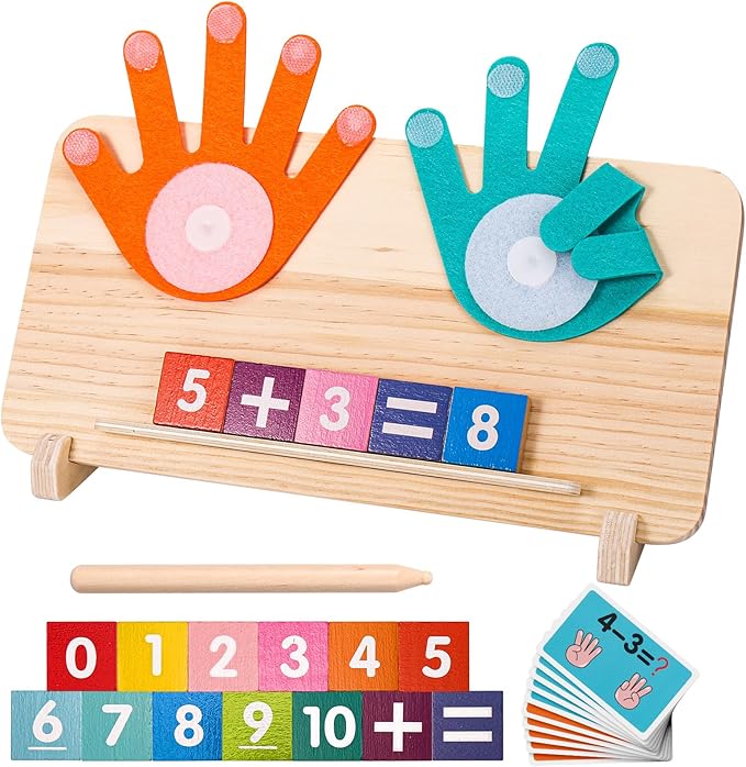 2 in 1 Montessori Toys for 2+ year old,Math Games for Kids 5-7,Math Manipulatives Preschool Learning Activities Kindergarten Classroom Must Haves Number Blocks Educational Toys for Toddlers 3 4 5 6 7