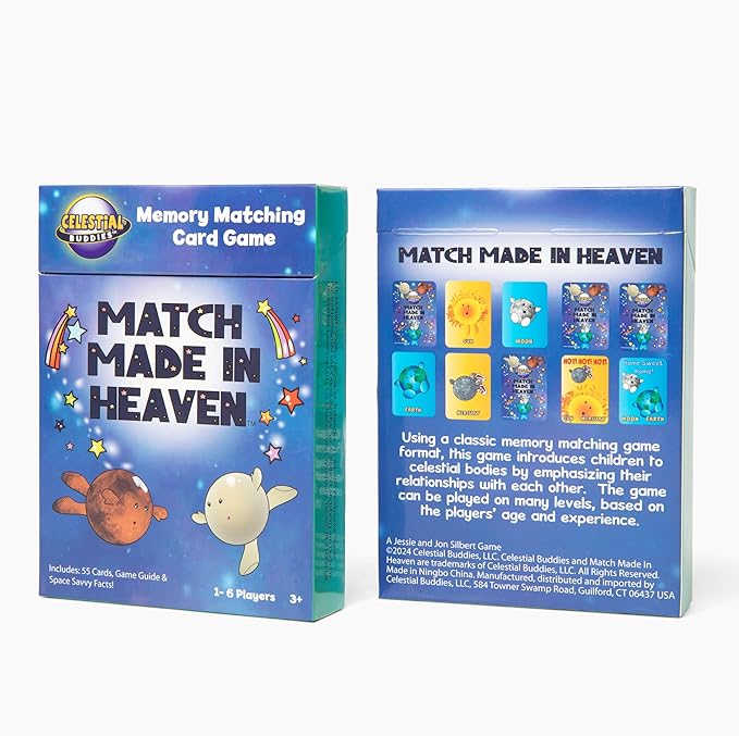 Celestial Buddies Match Made in Heaven Card Game | Space-Themed Multi-Level Matching - Fun Educational Games for 1-6 Players, Kids Ages 3+ | STEM Learning, Planets, & Space Exploration