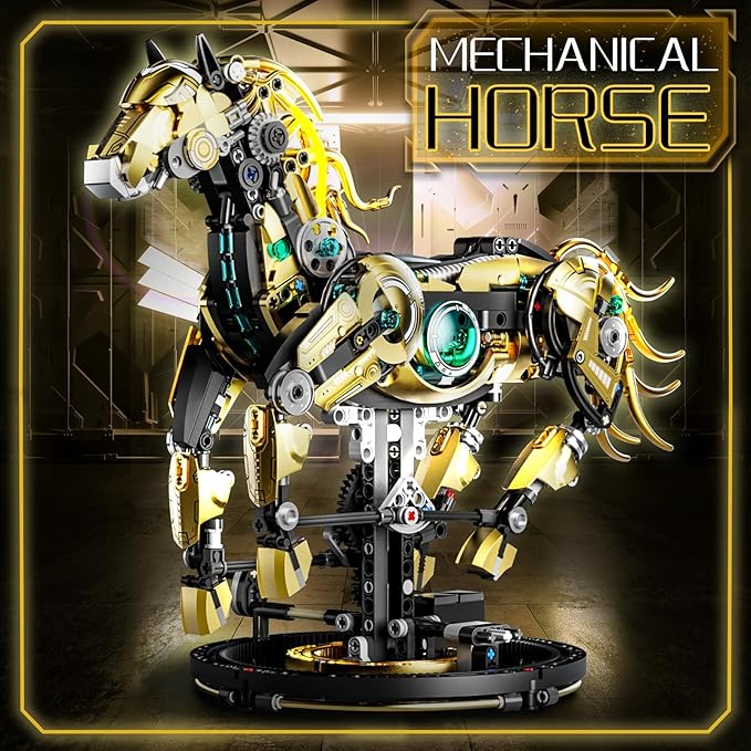 Mechanical Horse Building Sets, Compatible with Lego Animals, Animal Collection Toy, Home or Office Decor for Adults, STEM Building Gift for Teens Boys and Girls 8-14 (1055PCS)