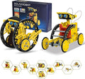 Solar Robot Kit for Kids Age 8-12, STEM Building Toys,12-in-1 Build Your Own Robot with Solar Panel & Battery Power, Science Engineering Christmas Birthday Idea Gifts for Boy Age 8 9 10 11 12